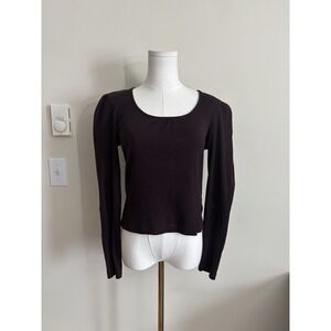 Vintage Y2K Ralph by‎ Ralph Lauren 90s 2000s Rib Knit Top Small Medium Brown